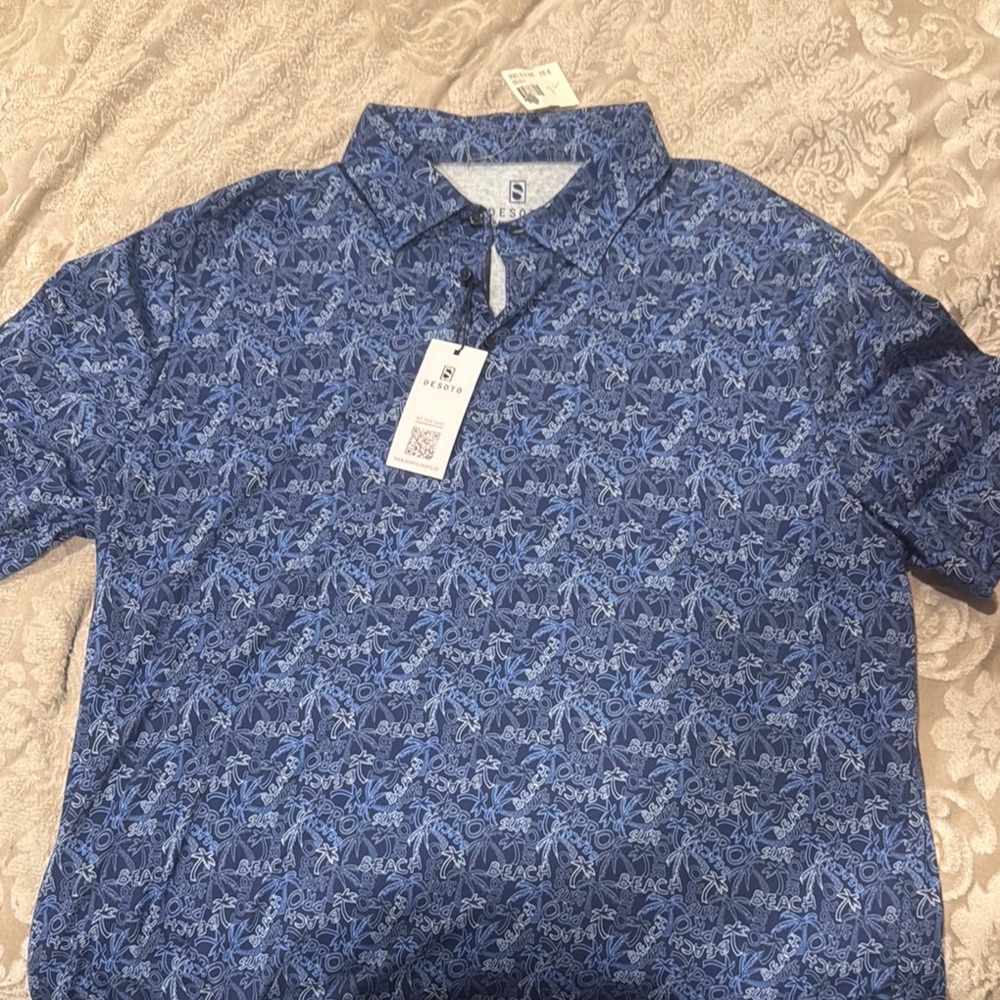 Desoto Blue Patterned Men's Shirt.